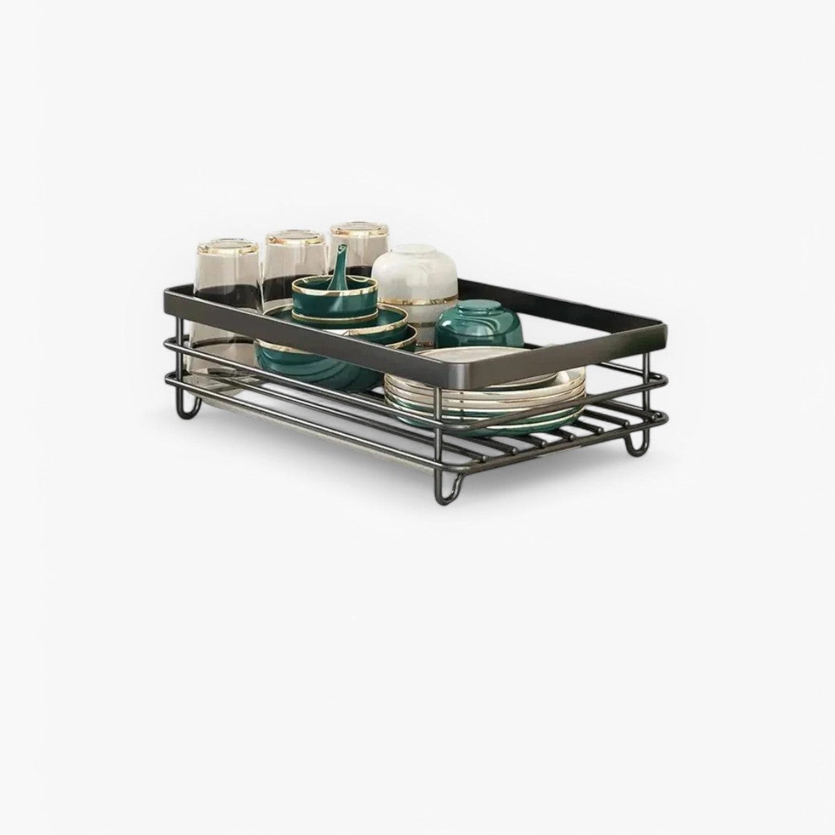 Égouttoir à Vaisselle Élégant – Organisation Moderne et Finition Luxueuse Kitchen Accessories Electro Paris Blanc Noir - Une seule couche