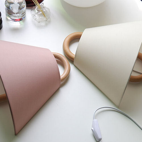 Applique Murale Moderne En Bois Massif Plissé Avec Abat-Jour En Tissu Élégant Wall Lights Electro Paris