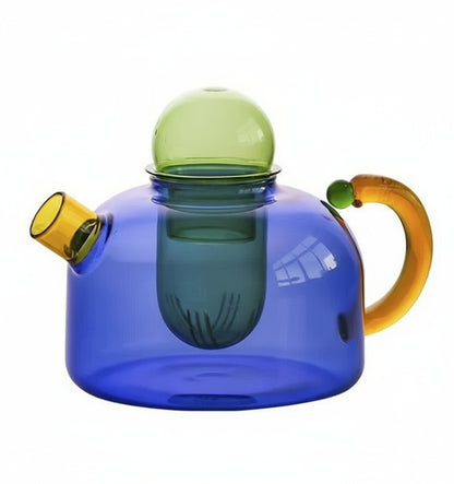 Théière En Verre Moderne Avec Tasse Et Détails Néon Inspirés De Tokyo Teapot Electro Paris