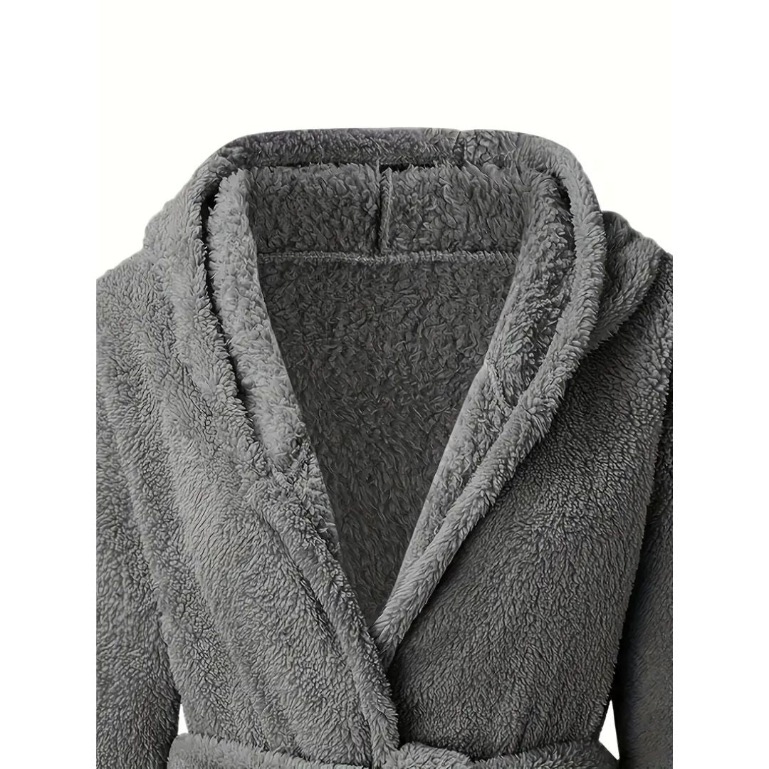 Peignoir d’Hiver en Peluche à Capuche – Confort Luxueux et Chaleur Douillette pour Homme Bath robe Electro Paris