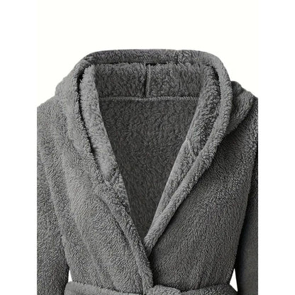 Peignoir d’Hiver en Peluche à Capuche – Confort Luxueux et Chaleur Douillette pour Homme Bath robe Electro Paris