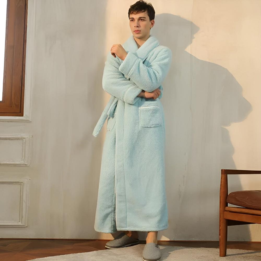 Peignoir De Bain En Flanelle – Doux, Confortable Et Élégant Pour Homme Et Femme Toute L’Année Bath robe Electro Paris Vert XL