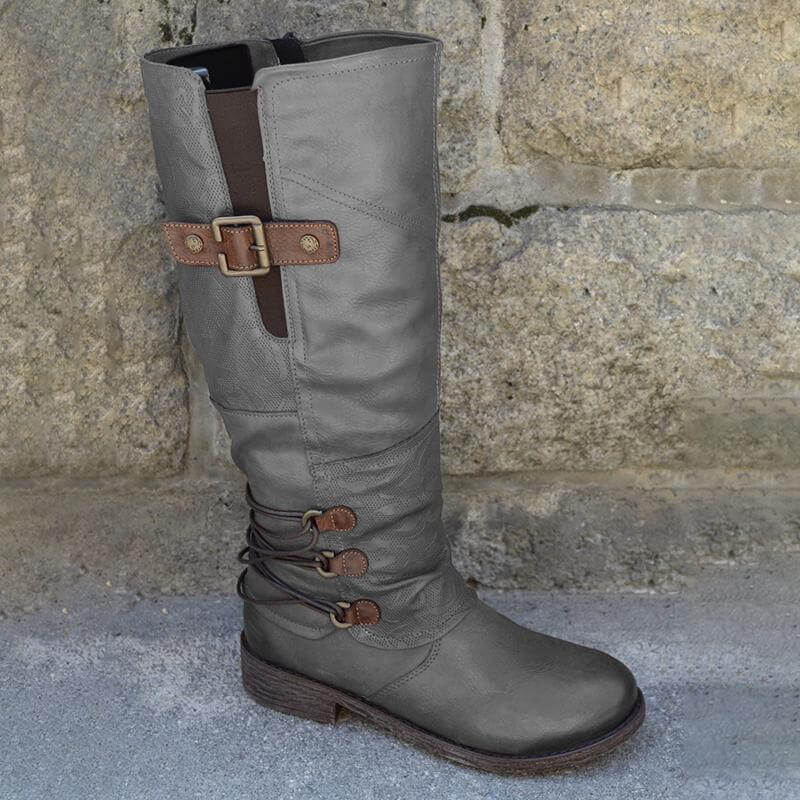 Bottes Vintage en Cuir pour Femme avec Fermeture Éclair Latérale Boots Electro Paris