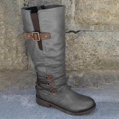 Bottes Vintage en Cuir pour Femme avec Fermeture Éclair Latérale Boots Electro Paris