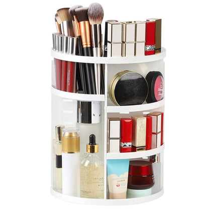 Organisateur de Maquillage Rotatif 360° – Rangement Intelligent pour Rouge à Lèvres, Pinceaux et Accessoires Makeup organizer Electro Paris Blanc