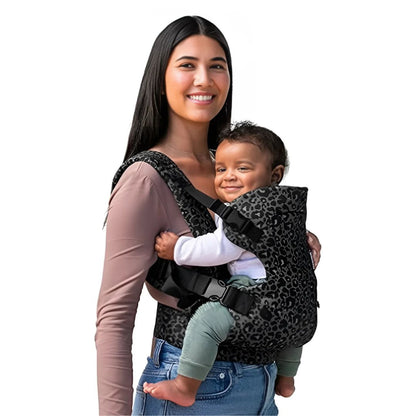 Porte-Bébé Ergonomique 4-en-1 Pour Nouveau-Nés Et Tout-Petits Avec Bretelles Rembourrées Et Ceinture Large Baby Carrier Electro Paris Léopard noir et gris
