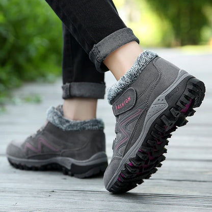 Raquettes à Neige Doublées de Fourrure Chaude pour Couple Éclairage mural Electro Paris Gris 35