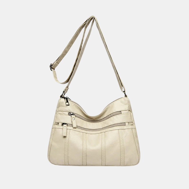 Sac Bandoulière Serena en Cuir Souple Women's bag Electro Paris Blanc