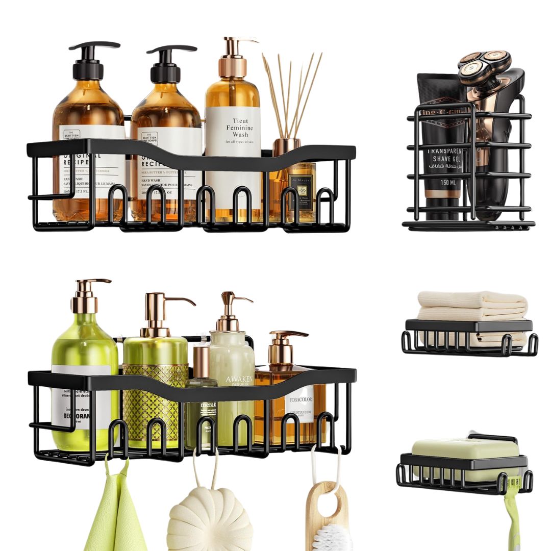 Organisateur De Douche Autocollant En Acier Inoxydable Avec Support Polyvalent Pour Salle De Bain Bathroom Accessories Electro Paris