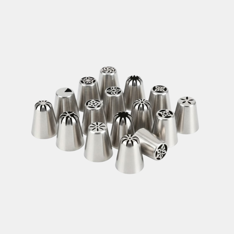 Set De Douilles À Gâteau Avec 27 Pièces Pour Décoration Professionnelle Et Créative Cake decorating supplies Electro Paris Acier inoxydable