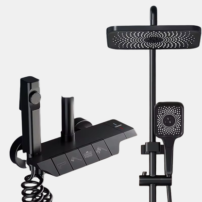 Ensemble De Douche Mural Haute Pression Avec Pommeau Ajustable Pour Salle De Bain Moderne Shower set Electro Paris Noir