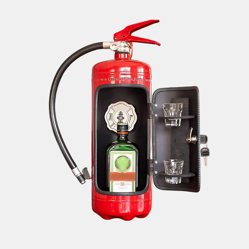 Mini Bar Artisanale En Extincteur Recyclé Au Style Industriel Audacieux Liquor storage Electro Paris Rouge