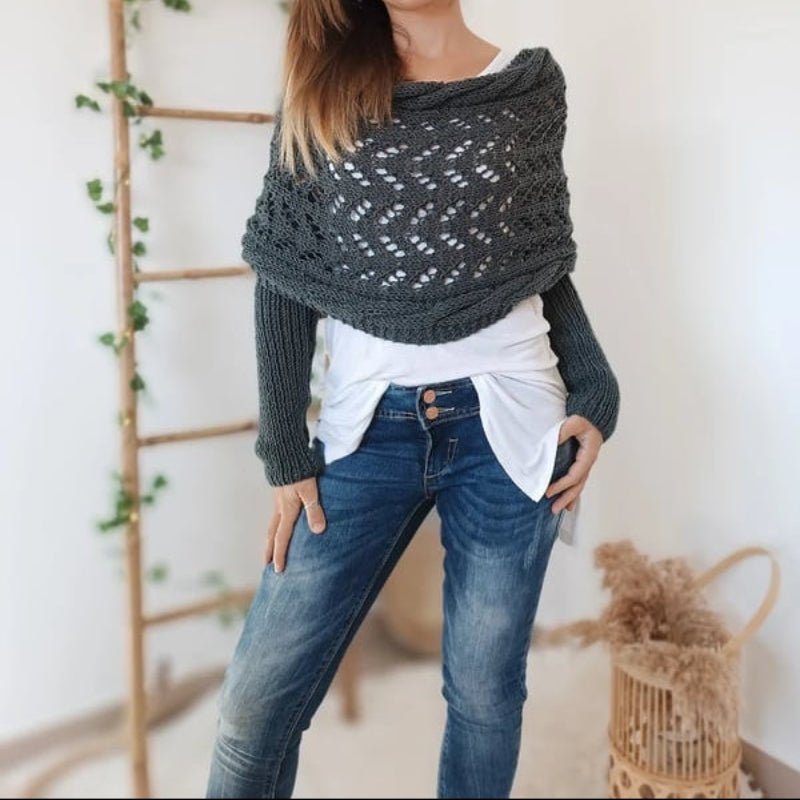 Écharpe Innovante À Doubles Manches Pour Style Et Confort Toute Saison Women sweater Electro Paris Gris Taille unique