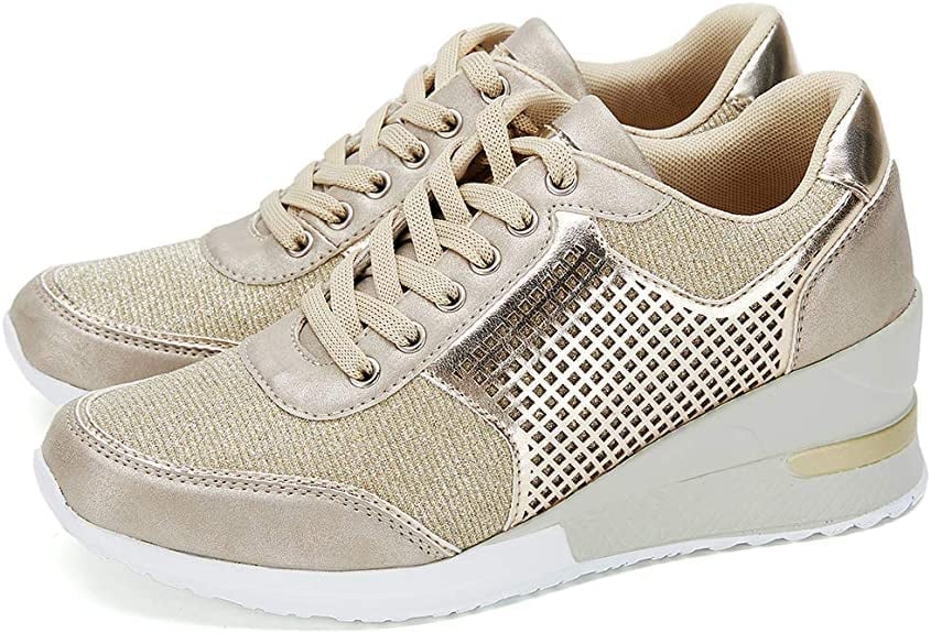 Sneakers À Talon Compensé Pour Femmes Avec Tige En Mesh Respirant Women's Shoes Electro Paris