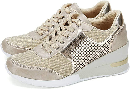 Sneakers À Talon Compensé Pour Femmes Avec Tige En Mesh Respirant Women's Shoes Electro Paris