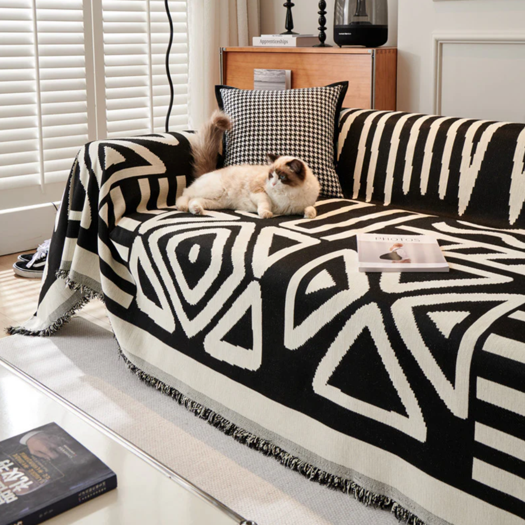 Housse de Canapé Bohème Réversible – Protection Élégante et Style Décontracté à la Maison Sofa Cover Electro Paris