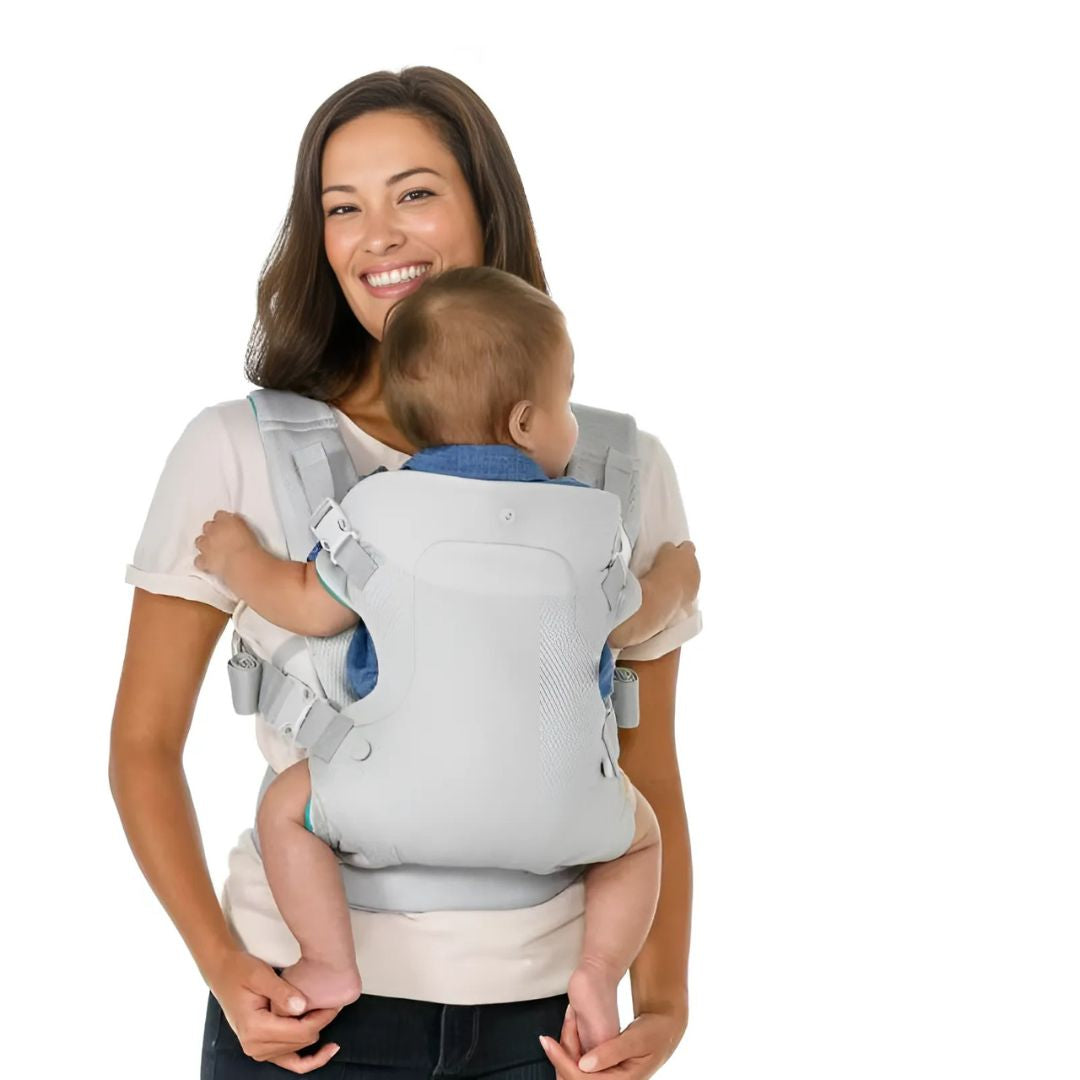Porte-Bébé Ergonomique 4-en-1 Pour Nouveau-Nés Et Tout-Petits Avec Bretelles Rembourrées Et Ceinture Large Baby Carrier Electro Paris Grey Respirant