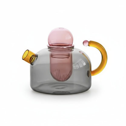 Théière En Verre Moderne Avec Tasse Et Détails Néon Inspirés De Tokyo Teapot Electro Paris Gris Théière