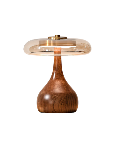 Lampe De Table – Éclat En Verre Et Bois Avec Lumière Réglable Table Lamp Electro Paris