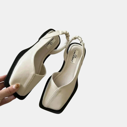 Chaussures Plates – Ballerines Femme Confortables à Bout Carré Women Sandals Electro Paris Beige 35