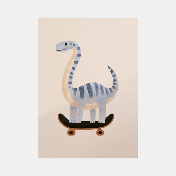 Art Mural pour Chambre d'Enfant avec Animaux Skateurs – Affiche Colorée pour Décor de Garderie Art mural Electro Paris 12 30x42cm Sans Cadre