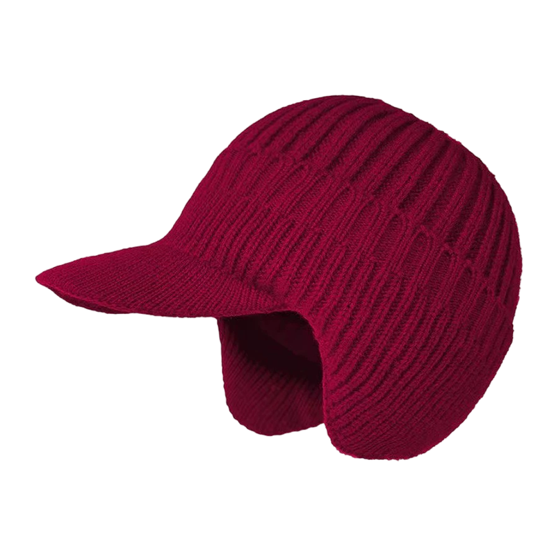 Bonnet d’Hiver pour Homme avec Visière – Chaleur et Protection Contre le Vent Beanie Electro Paris Vin rouge