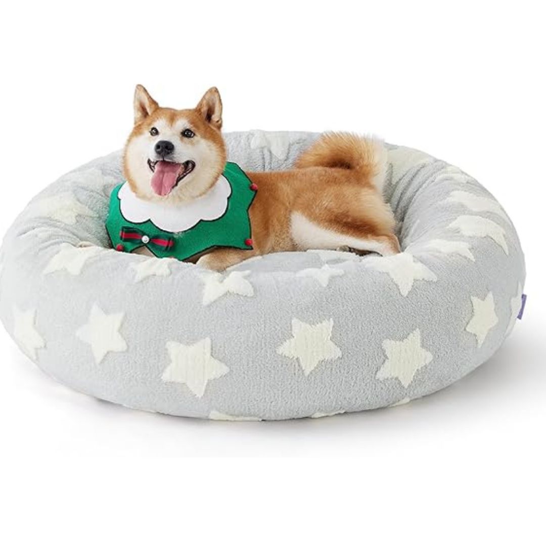 Quality Round Donut Dog Bed – Lit Rond Douillet Pour Chiens Et Chats Pour Détente Ultime Et Confort Apaisant Quality Round Donut Dog Bed Electro Paris Gris clair S