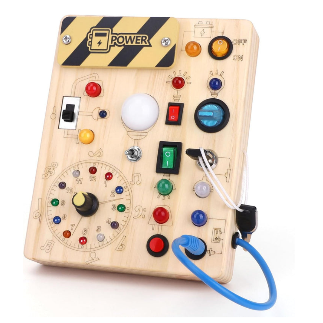 Table d’Activités Montessori En Bois Avec 8 Interrupteurs LED Pour Développement Sensoriel Et Jouet De Voyage Pour Enfants À Partir De 1 An Toys & Games Electro Paris