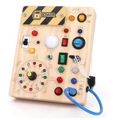 Table d’Activités Montessori En Bois Avec 8 Interrupteurs LED Pour Développement Sensoriel Et Jouet De Voyage Pour Enfants À Partir De 1 An Toys & Games Electro Paris