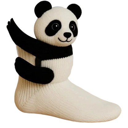 Chaussettes Câlin d’Animaux au Crochet – Motifs Animaliers 3D Ludiques avec Chaleur Douillette d’Hiver Socks Electro Paris Panda Taille unique