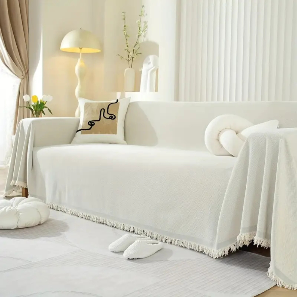 Housse De Canapé Moderne Et Antipoussière Avec Finition Brossée Pour Salon Confortable Et Protégé Sofa Cover Electro Paris