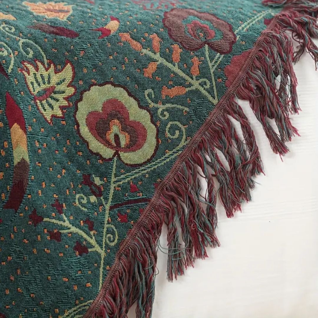 Couverture Réversible Night Flower – Douceur Florale et Élégance Envoûtante pour la Maison Blanket Electro Paris