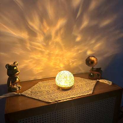 Lampe Ronde De Projection Avec Effet Vagues – Éclairage Ambiance Relaxant Pour Chambre Ou Bureau Lampe de table Electro Paris