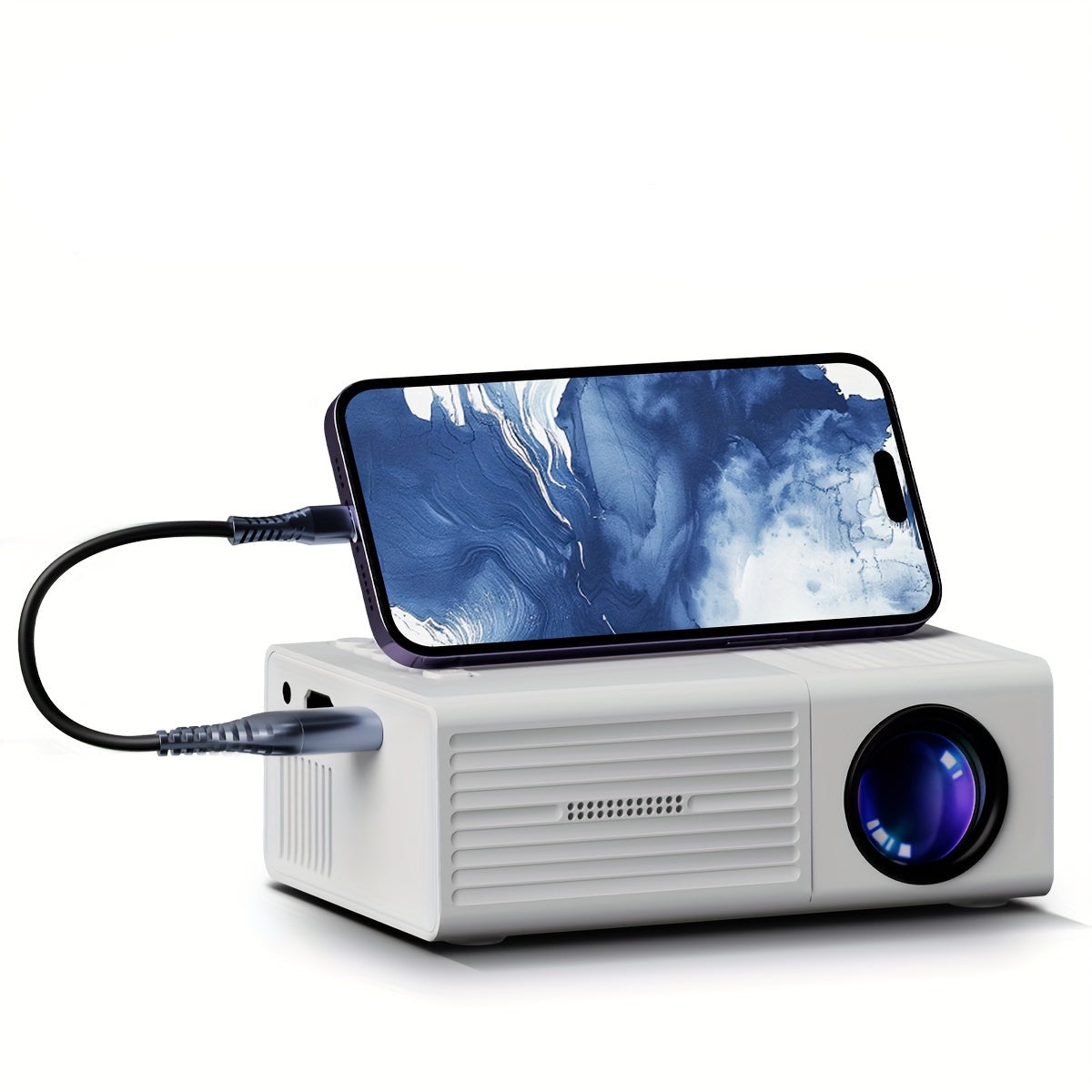 Mini Projecteur Ultra Lumineux 3000 Lumen Portable HDTV et USB pour Maison et Extérieur Projector Electro Paris