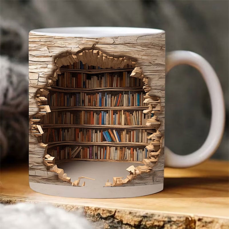Mug 3D SheremArt Inspiré Bibliothèque Avec Design Livre Pour Amoureux De Lecture Mug Electro Paris B