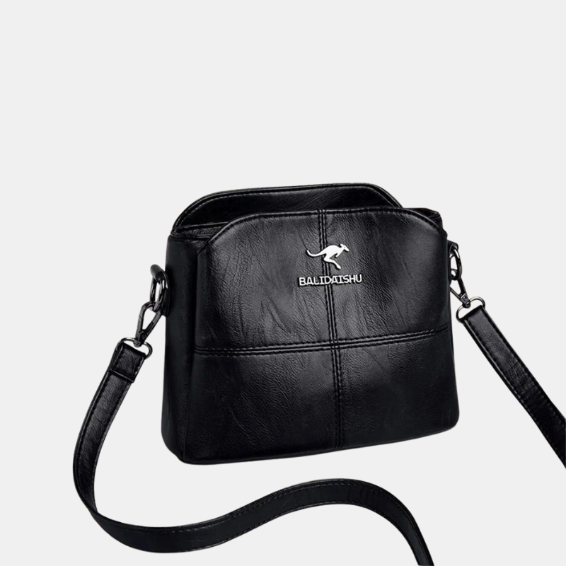 Sac En Cuir – Sac à Bandoulière Femme Élégant et Spacieux en Cuir Leather Bally Handbag Women Electro Paris Noir