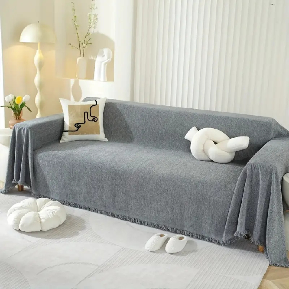 Housse De Canapé Moderne Et Antipoussière Avec Finition Brossée Pour Salon Confortable Et Protégé Sofa Cover Electro Paris