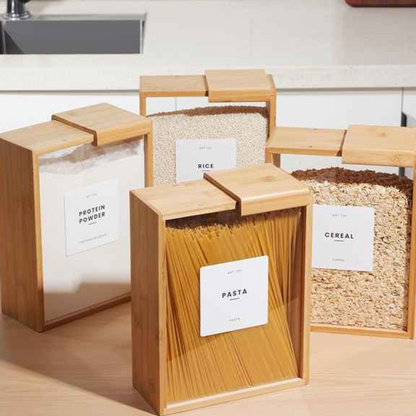Beholder – Boîte De Rangement Hermétique En Bambou Et Acrylique Transparent Food Containers Electro Paris