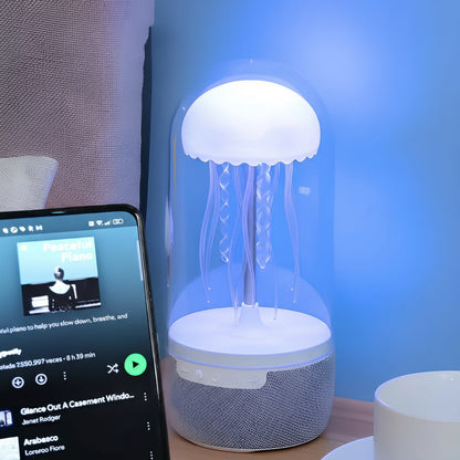 Lampe Méduse Lumineuse Et Haut-Parleur Bluetooth Portable À Effet Aquatique Portable Jellyfish Lamp Speaker Electro Paris