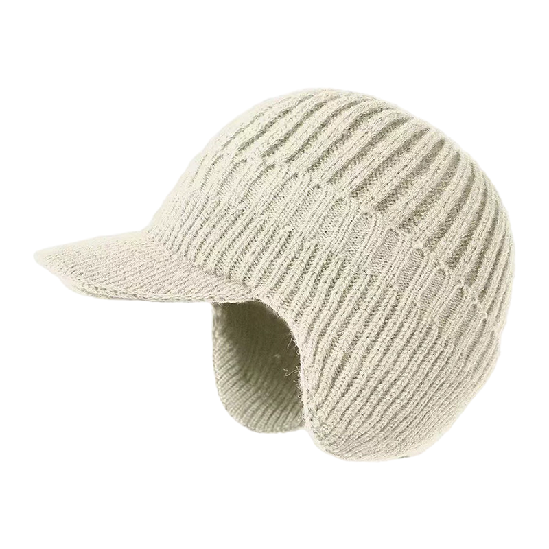 Bonnet d’Hiver pour Homme avec Visière – Chaleur et Protection Contre le Vent Beanie Electro Paris Beige