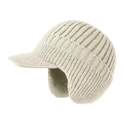 Bonnet d’Hiver pour Homme avec Visière – Chaleur et Protection Contre le Vent Beanie Electro Paris Beige