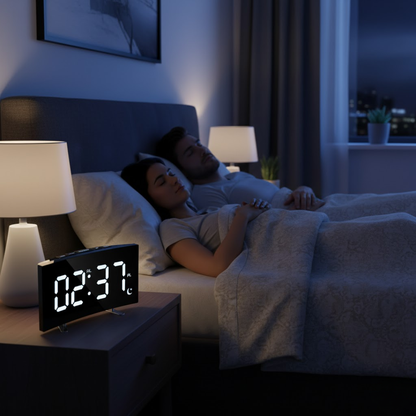 Réveil LED Digital Avec Écran Courbé Et Luminosité Automatique Pour Chambre Moderne Alarm Clocks Electro Paris