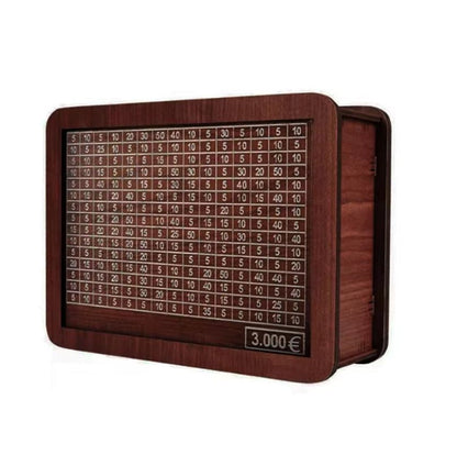 Tirelire Euro en Bois – Design Gravé Élégant pour un Stockage Sécurisé de l’Argent Home Electro Paris 3000€ Brun