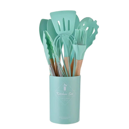 Ustensiles De Cuisine En Silicone Antiadhésif 12 Pièces – Set Complet Pour Cuisine Facile Et Sécurisée Ustensiles De Cuisine Electro Paris Vert