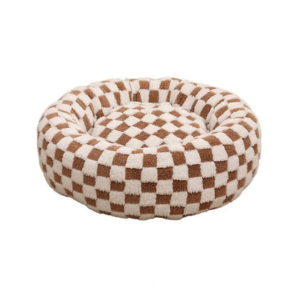 Quality Round Donut Dog Bed – Lit Rond Douillet Pour Chiens Et Chats Pour Détente Ultime Et Confort Apaisant Quality Round Donut Dog Bed Electro Paris Marron S