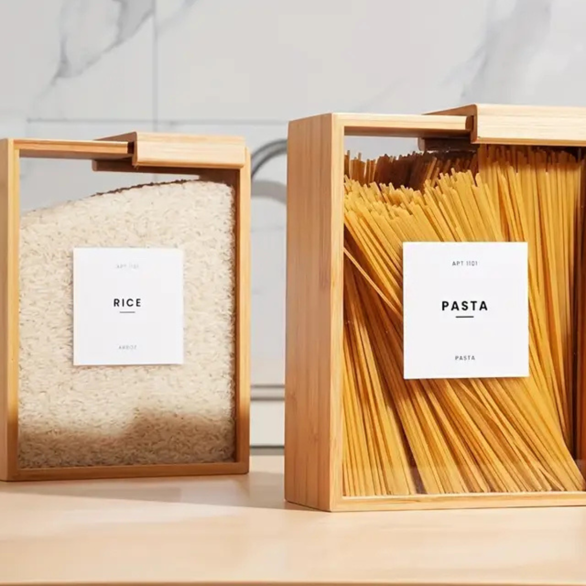 Beholder – Boîte De Rangement Hermétique En Bambou Et Acrylique Transparent Food Containers Electro Paris