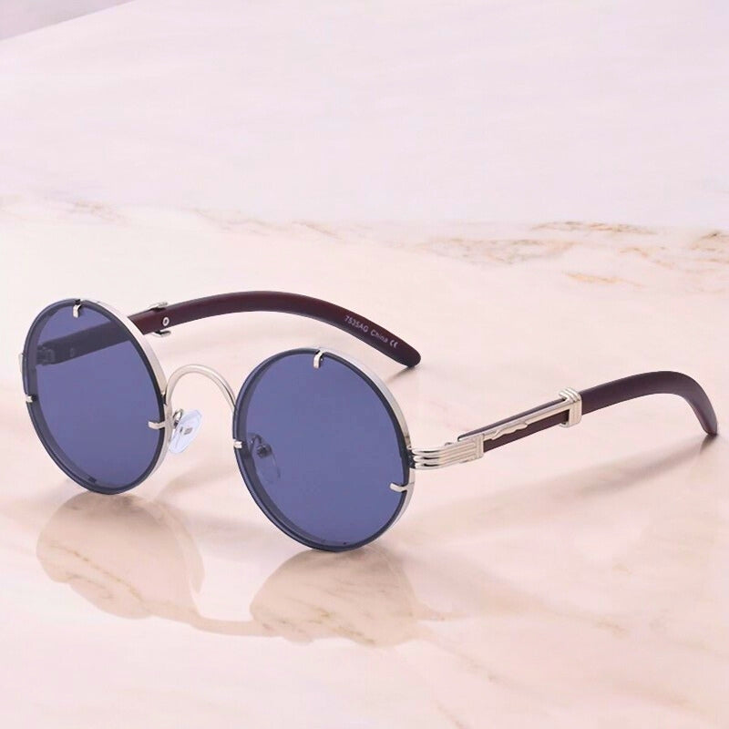 Lunettes De Soleil Rétro Rondes Avec Monture Dorée Élégante Et Verres Anti-Reflets Pour Protection UV Complète Sunglasses Electro Paris Ardoise