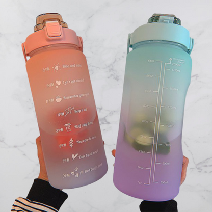 Bouteille D’eau Motivée 2L Écologique Avec Couvercle Anti-Fuite Et Système De Seringue Intégré Water Bottles Electro Paris