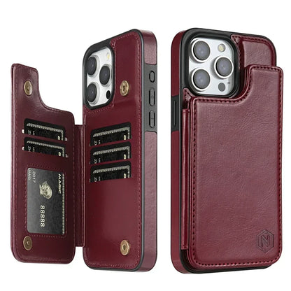 Coque iPhone – Étui en Cuir de Luxe avec Fentes Cartes et Fermeture Magnétique Phone case Electro Paris