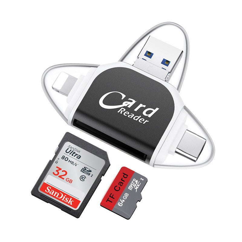 Adaptateur de Carte 4-en-1 Avec Connecteurs Universels Pour Transfert Et Chargement Ultra-Rapides Memory Card Readers Electro Paris
